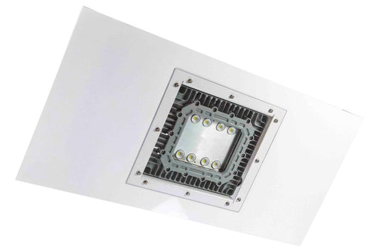 100W Low Profile Explosion Proof LED Light - 2x4 Lay-In Troffer Class 1/2 Div 1/2 Paint Spray Booth - Emergency Battery Backup