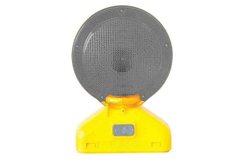 LED Barricade Warning Light - Type A Strobe, White - 60 Flashes/Min, (4) D-cell Batteries - Photocell