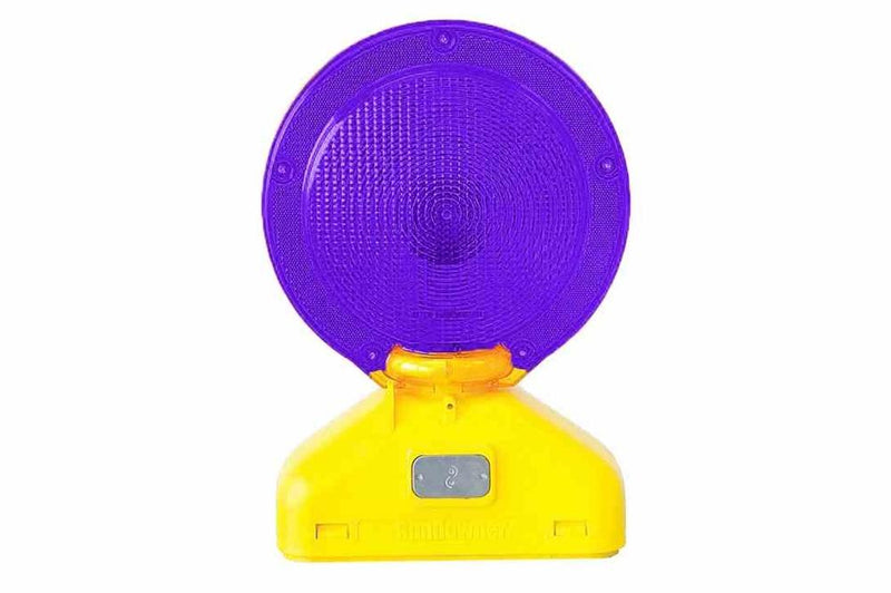 LED Barricade Warning Light - Type C Steady Burn, Purple - (4) D-cell Batteries - Photocell