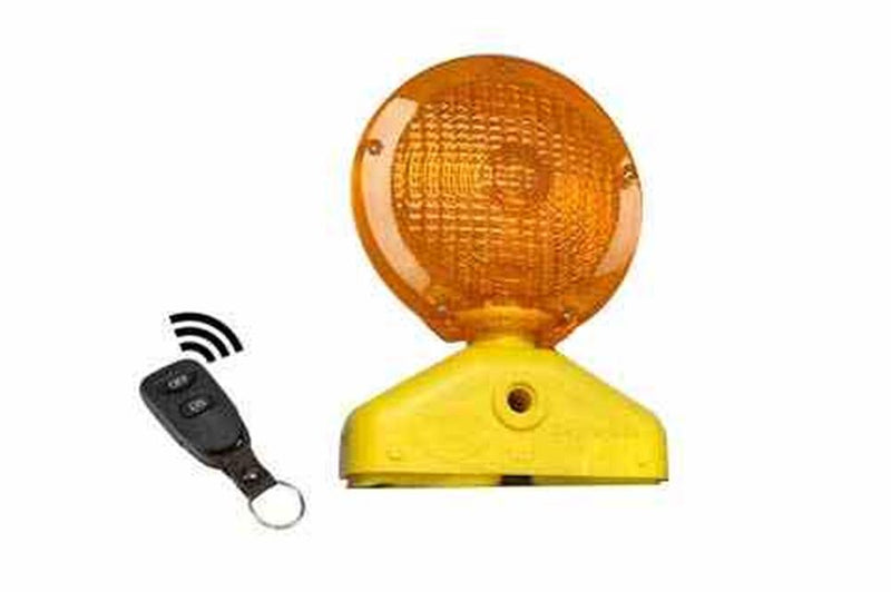 Heavy Duty Portable Warning Light - Amber Battery Powered Strobe - Visual Safety - Wireless Remote