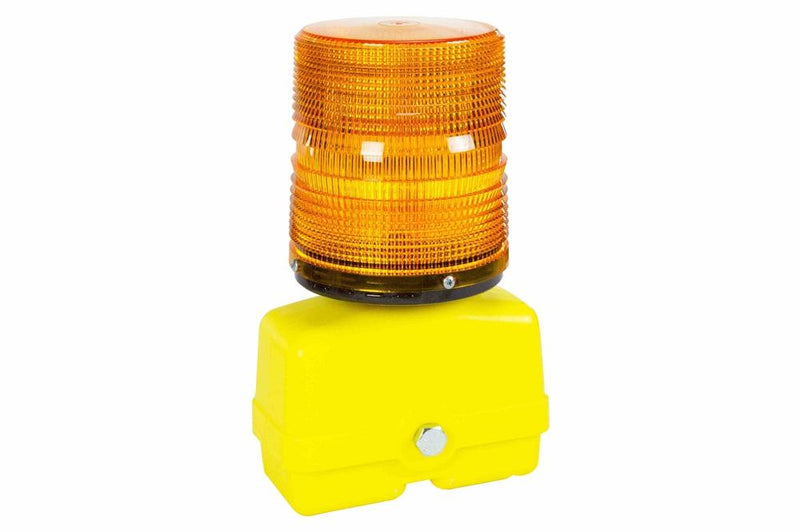 Heavy Duty Portable Warning Light - Amber Battery Powered Strobe - Visual Safety Signal Light