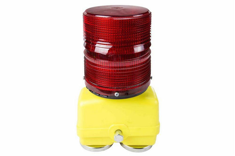 Heavy Duty Portable Warning Light - Red Battery Powered Strobe - Magnetic Mount