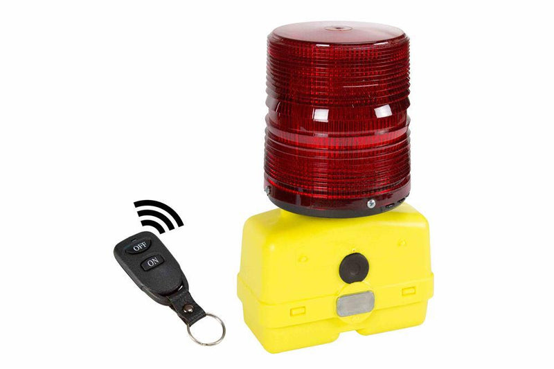 Heavy Duty Portable Warning Light - Red Battery Powered Strobe - Visual Safety - Wireless Remote