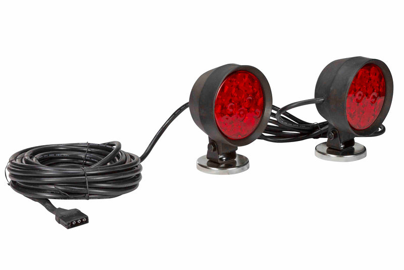 Larson Tow Lights With Magnetic Base- 30' cable - weather-proof - 12VDC - trailer plug