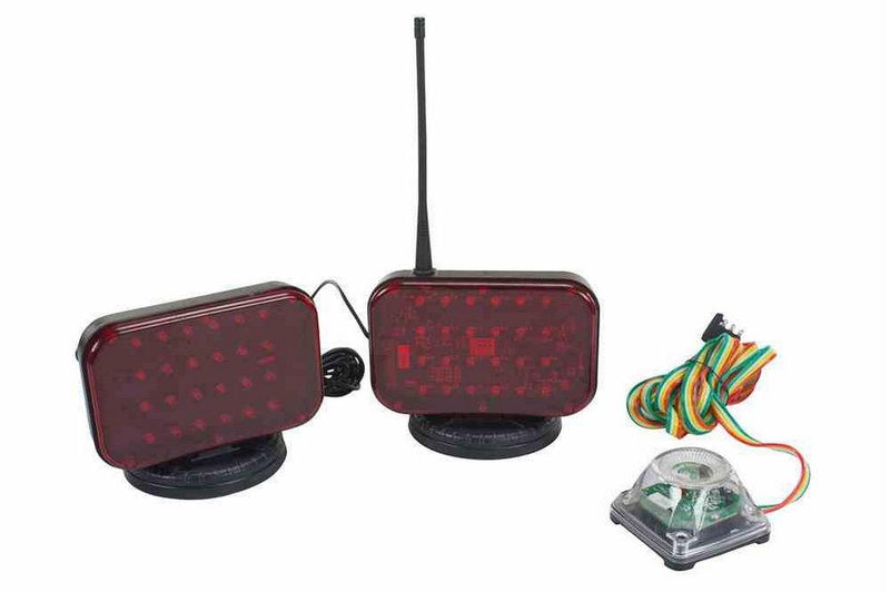 Wireless LED Tow Lights - Battery Operated - 30 Foot Wireless Operation Range - Magnet Mount