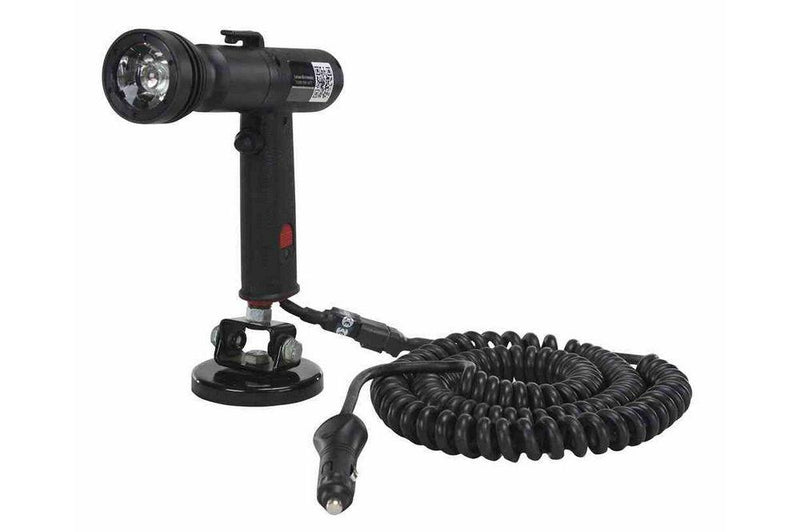 Pistol Grip LED Spotlight - 800' Beam - 16' Coil Cord w/ Cigarette Plug - 10 Watts - Magnetic Base