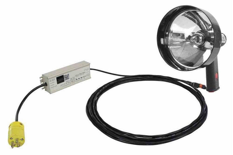 100W Halogen Handheld Spotlight - 110VAC - Spot/Flood Combo - 900' Beam - Lightweight