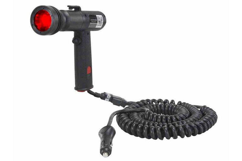 Red LED Handheld Hunting Spotlight - Pistol Grip Spotlight w/ 16' Coil Cord - 3 Watt LED