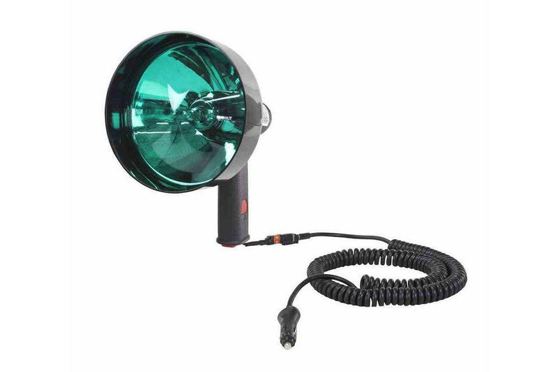 5 Million Candlepower Handheld Spotlight- Green Hunting Lens - 100 Watt Halogen - Spot/Flood Combo