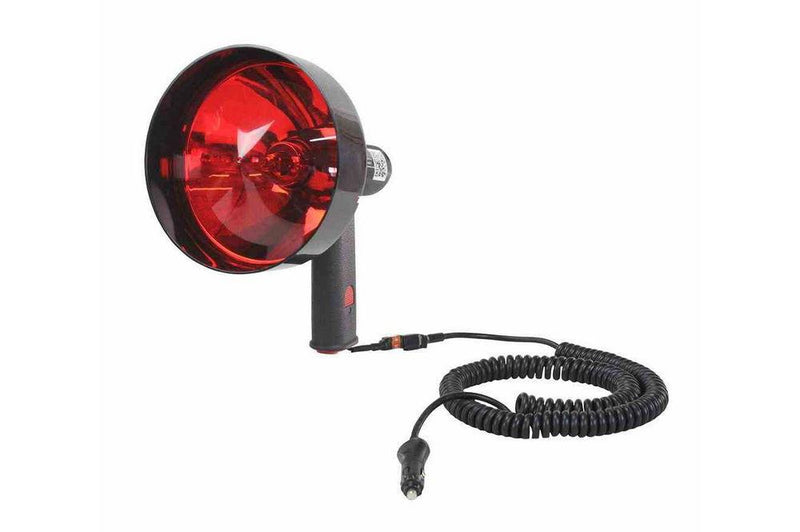 5 Million Candlepower Handheld Spotlight- Red Hunting Lens - 100 Watt Halogen - Spot/Flood Combo