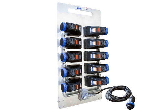 Explosion Proof Extension Cord - 30A Max Cap - (10) Outlets, (1) Plug - 15.25M 10/3 SOOW Cable - EU