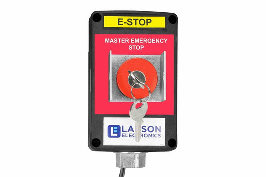 20A Non-Metallic Explosion Proof Emergency Stop Key Lock Switch w/ Lockout Device - Class I, II, III - Mushroom Head, Label/NEMA