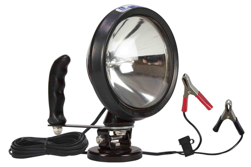 Larson 100W Magnetic Sealed Beam HIR Spotlight w/ Batt. Clamps - 3.25" Base - 12 Mil Candlepower- 750' Beam