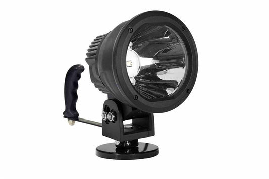Hand Magnetic LED Spotlight - Adjustable Tilting Base - 65 Watts - 3000' Spot Beam