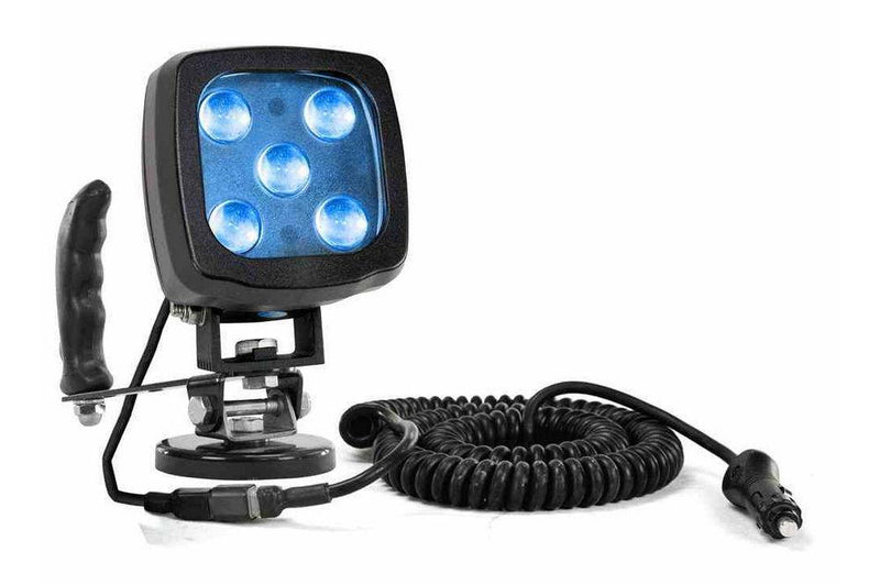 25W Blue LED Spotlight w/ Magnet Mount Base & Control Handle - 2250 Lumens - IP67 - 12-24V DC