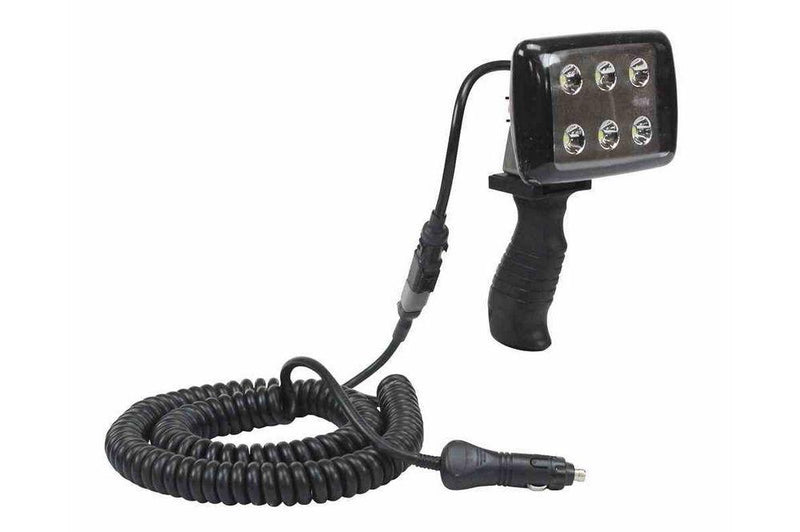 6 Watt LED Handheld Light with Pistol Grip Handle - 16 Foot Coil Cord - LED Flood Light