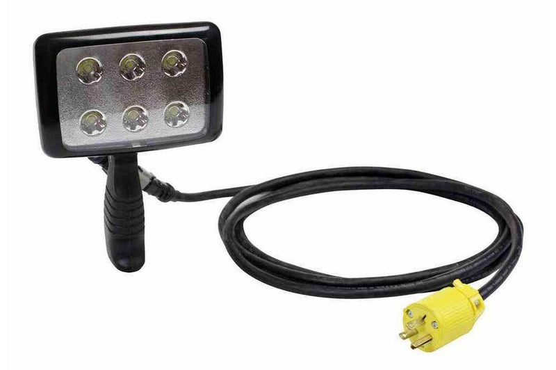 6 Watt LED Handheld Light with Pistol Grip Handle - 3ft Cable w/ Plug - 120-277V or 12/24V