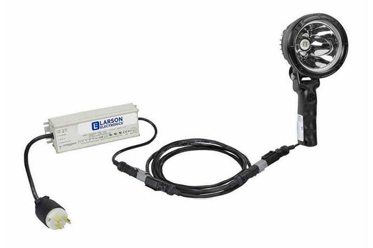 25W Handheld LED Hunting Spotlight - 6 Million Candlepower - 120-277V AC - 1000' Beam - Pistol Grip