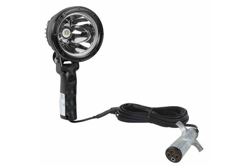 25W Handheld LED Hunting Spotlight - 6 Million Candlepower - 12-32V DC - 1000' Beam - Trailer Plugs