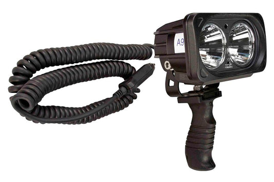 High Intensity 20 Watt LED Handheld Spotlight - 16' Coil Cord with Cigarette Plug