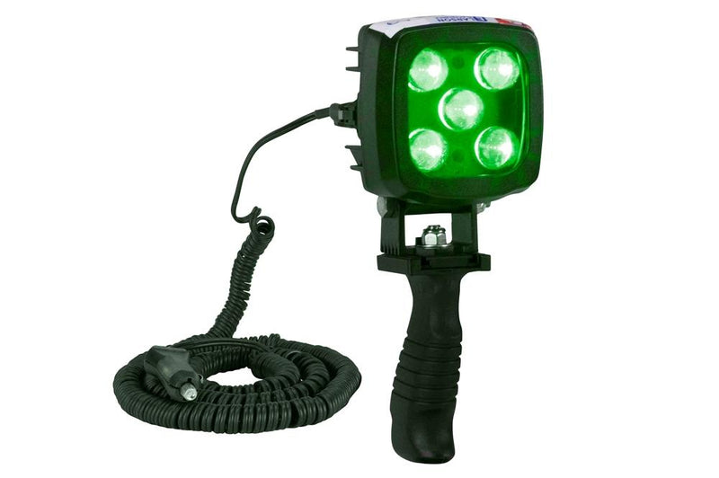 25W Green LED Handheld Hunting Spotlight - 2250 Lumens - Durable Construction - IP67