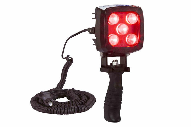 25W Red LED Handheld Hunting Spotlight - 2250 Lumens - Durable Construction - IP67