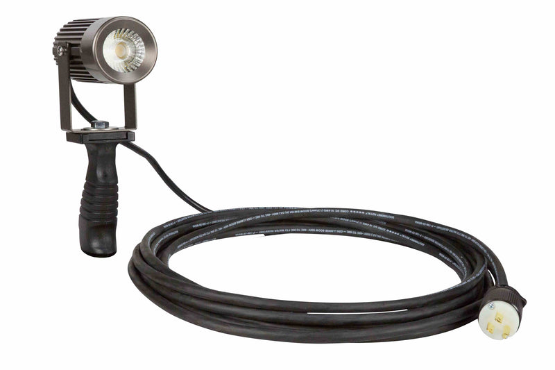 Larson 18 Watt Handheld LED Spotlight for Industrial Lighting -Articulating Head- Polycarbonate Handle IP65