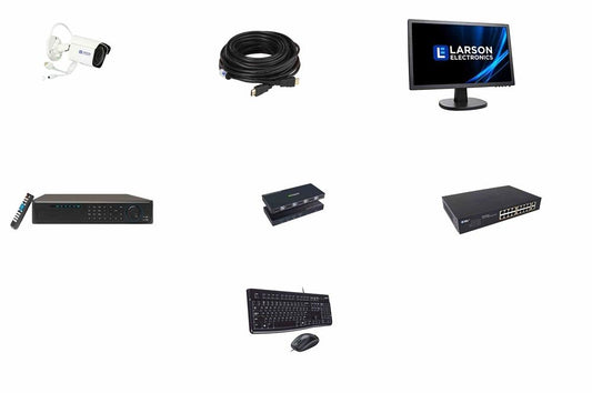 NDAA Compliant Security Camera Kit- (64) 4MP Cameras, (2) 32CH NVRs, (4) 16CH Network Switches, Accessories - (70) 100' Cat5e Cables