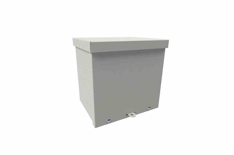 Carbon Steel Enclosure - 24" x 24" x 8" - Flip Cover Lid - Powder Coated Grey - N3R