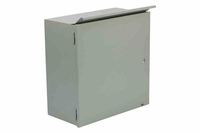 Carbon Steel Enclosure - 24" x 24" x 12" - Single Door, Hinged Cover - NEMA 3R