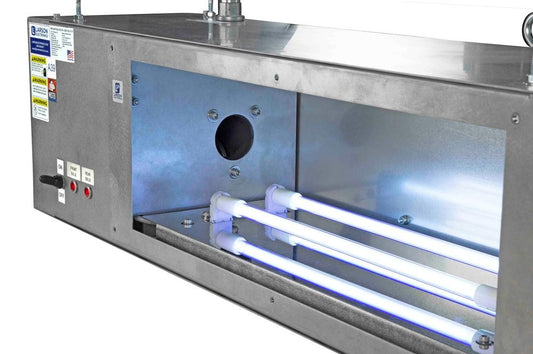 UV Air Sanitation Purifier - Tamper Proof - 120V - (2) 60W T8 UVC Lamps - Hard Wired - Occupied Areas - Ceiling Mount - For Prisons/Correctional Facilities