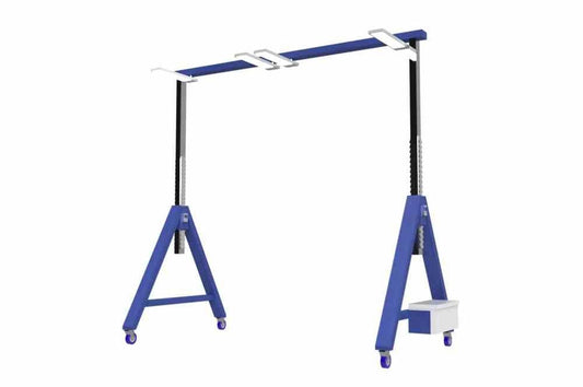 Mobile Rechargeable UV LED Paint Curing Cart - (4) 365nm UV Lights, Li-ion Battery Pack - Adj. Arms/Foldable Arch Frame