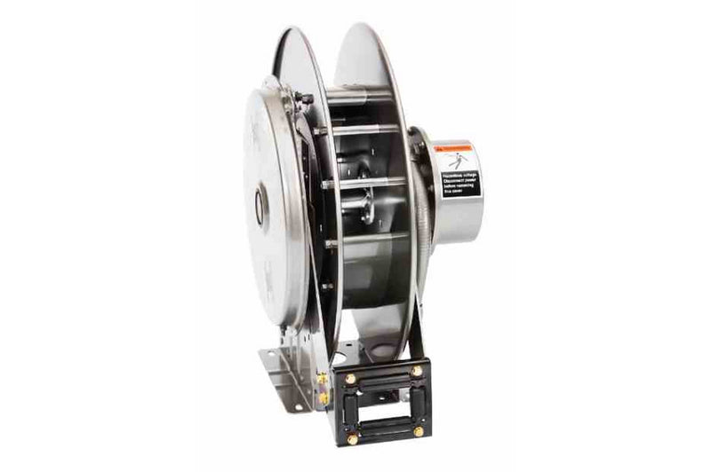 Larson Spring Rewind Reel - Holds 35' 14/3 Live Electric Cable - Upright, Ceiling, Wall Mount - Reel Only