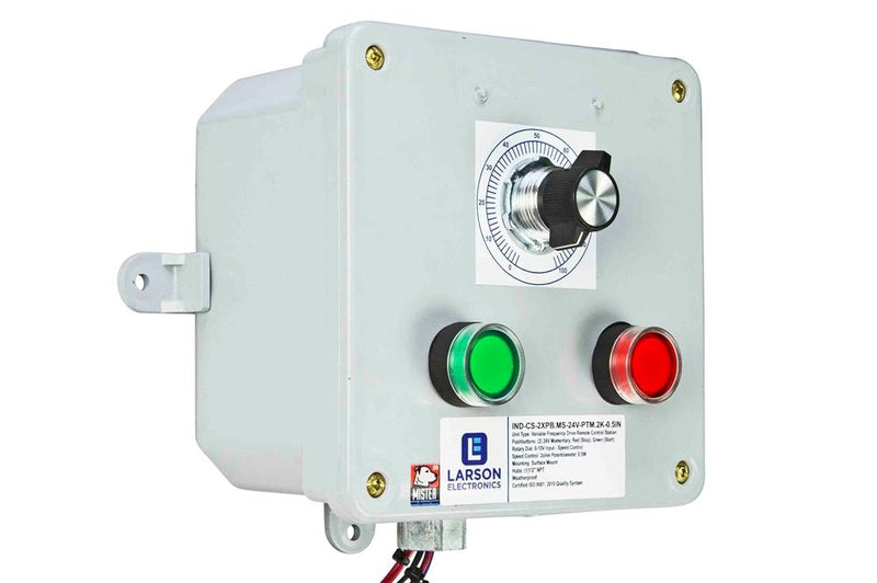 Variable Frequency Drive Remote Control Station - (2) 24V Momentary Red/Green PBs, Rotary Dial - N3R