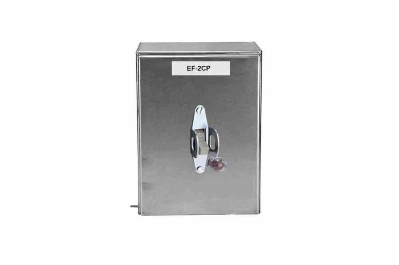Industrial Stainless Steel Power Switch - On/Off - Red Pilot Light, Padlockable - Label/EF2