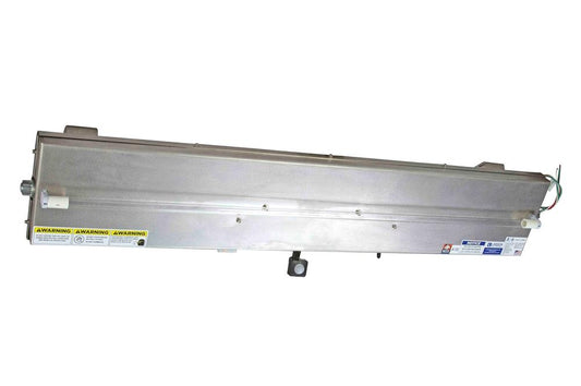 40W Industrial UVC Corner Mount Fluorescent Fixture - (1) 4' UV Lamp - Shatter Proof Bulbs - Surface Mount - Ideal for Elevator Use - Dual Motion Sensors