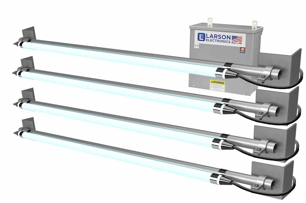 AC Coil Sanitation Bolt-in Kit - (4) 60W T8HO UV Lamps w/ (1) PS - Mounting Hardware, Extended Wiring - NEMA 3R External Mount Ballast Box
