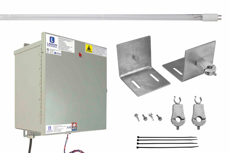 Larson AC Coil Sanitation Bolt-in Kit - (1) Single Ended UV Lamp w/ PS - Mounting Hardware, 10' Cable