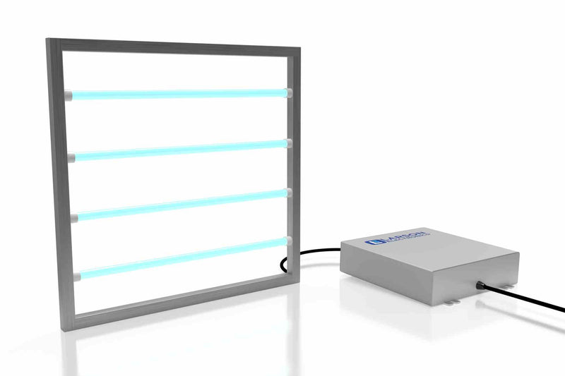 Larson High Output UV Air Duct Disinfection 4-Lamp Fixture - UV-C - Destroys Airborne Bacteria & Viruses -  24" x 24" Air Duct Mount