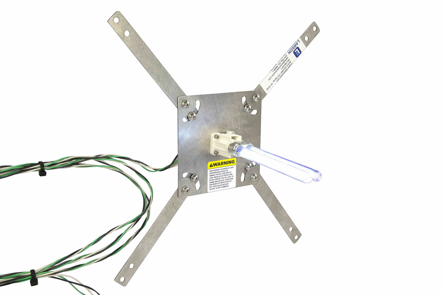 Larson UV Air Vent Disinfection Fixture - UV-C - Destroys Airborne Bacteria & Viruses - 120V - 2.4W UV Output - Corner Vent Mount