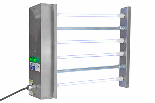 Larson 18" UV Air Duct Disinfection 4-Lamp Fixture - UV-C - Destroys Airborne Bacteria & Viruses - 208V - 21.2W Total UV Output - NEMA 3R Ballast Box