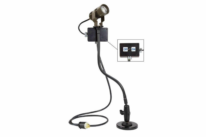 Larson 18W LED Machine Light - 1530 lms - On/Off Switch - Magnetic Ball Joint Gooseneck - 10' Cord - IP65