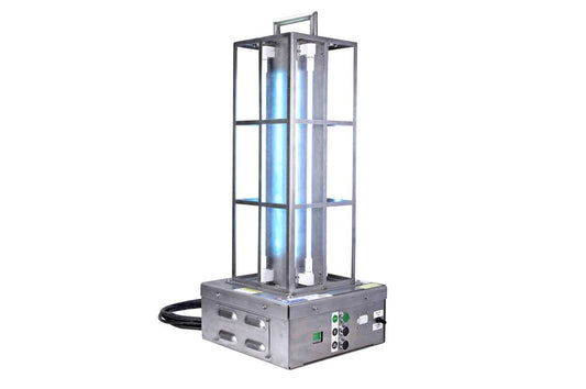 Industrial UV Sanitation Light - Kills 99% of Viruses - 500 sq.ft. Area - (4) UVC Lamps - Digital Timer - 25' SOOW Cord