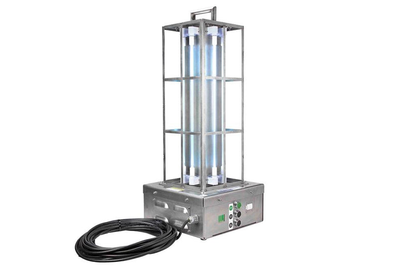 Industrial UV Sanitation Light - Kills 99% of Viruses - 1,000 sq.ft. Area - (8) UVC Lamps - Digital Timer - 25' SOOW Cord