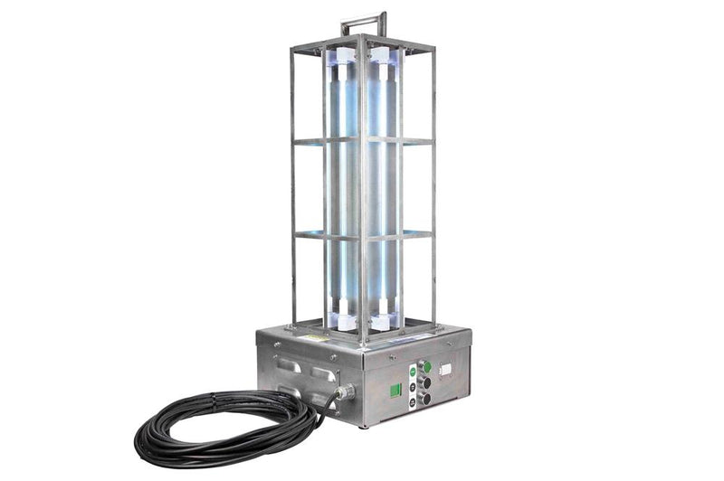 Industrial UV Sanitation Light - Kills 99% of Viruses - 1,000 sq.ft. Area - (8) UVC Lamps - Digital Timer - 25' SOOW Cord - Wireless Remote