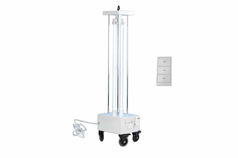 72W Germicidal UV Sanitation Light - (4) T5 UVC Lamps - MS/Remote - 6' SJTW Cord - Locking Casters