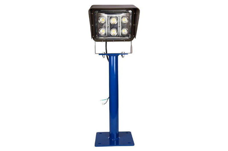 Larson 60W LED Pole Light w/ Glare Shield - Wide Flood Beam - 28.45" Steel Pedestal Pole - Surface Mount