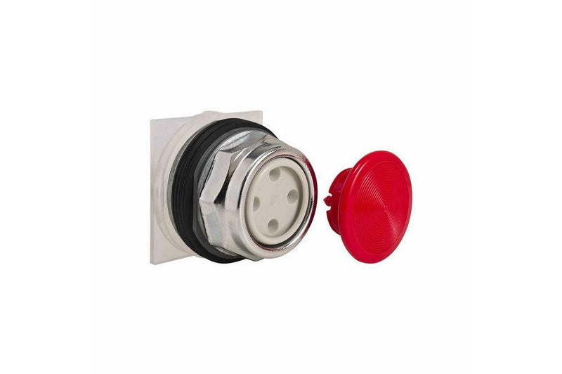 Emergency Push Button - 600V-rated, 10A Contact Blocks - 1NO/1NC - Red - Twist Release