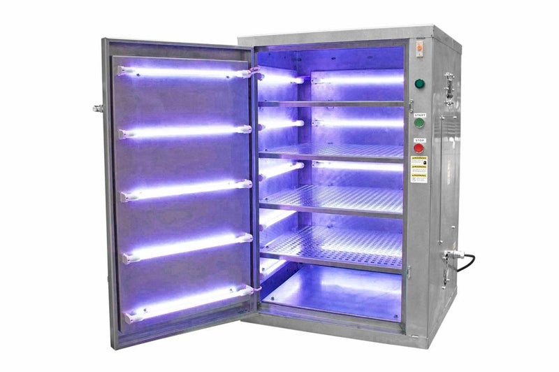 Mobile Far-UV Disinfection Equipment Cabinet - 120V - (20) Mercury-free Excimer Lamps, Timer - Removable Racks - 25' Cord