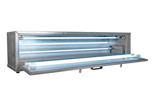 Medical Grade Rapid Anti-viral/Anti-bacterial Decontamination Box - 40"L x 17"D x 13"H Interior Dims - (8) UV Lamps, 304 SS